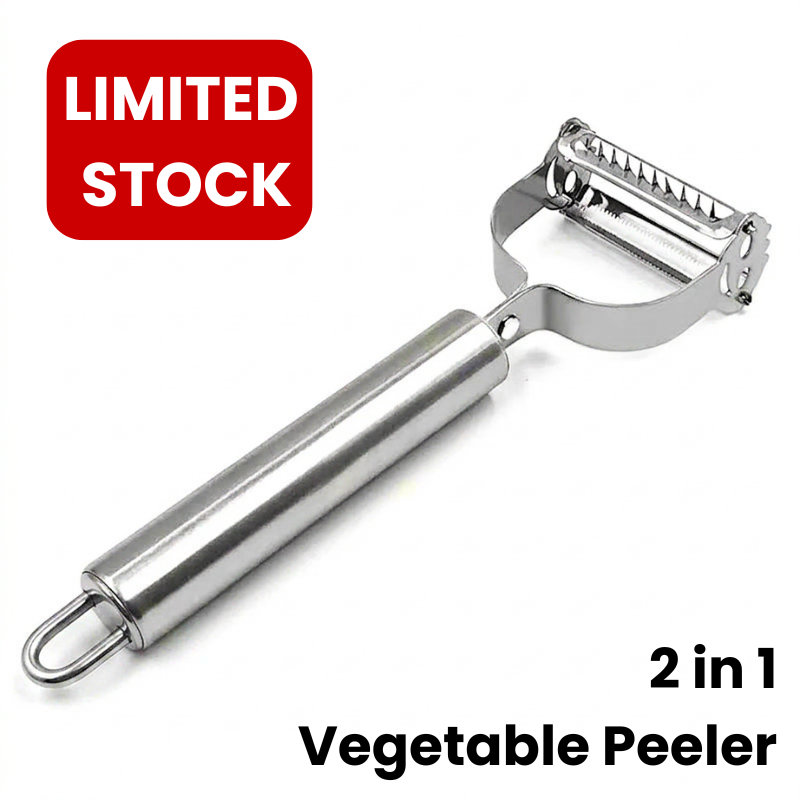 2-in-1 Stainless Steel Julienne Vegetable Peeler | Peeler & Julienne Cutter