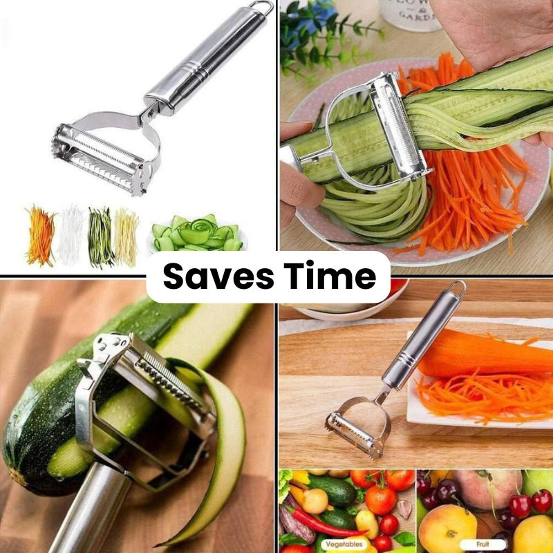 2-in-1 Stainless Steel Julienne Vegetable Peeler | Peeler & Julienne Cutter